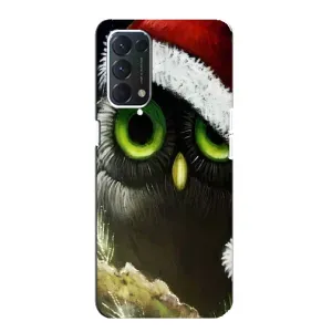 Чехлы с принтом СОВЫ для OPPO A74 (Новогодняя Сова)