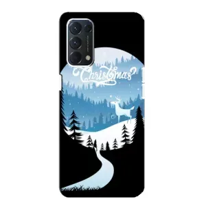 Силиконовый бампер на рождество для OPPO A74 (Рождественский Олень)