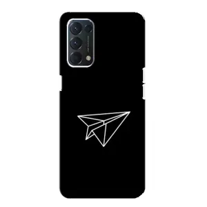 Чохол з картинками на чорному фоні для OPPO A74 (Літак)