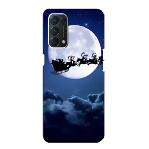 Чехол Санта Клаус для OPPO A74 (Санта - луна)