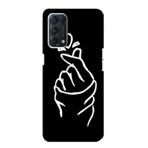 Чохол (Знак сердечка) для OPPO A74 (Сердечко на чорному)
