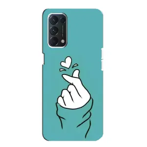 Чохол (Знак сердечка) для OPPO A74 (Сердечко на бірюзовому)