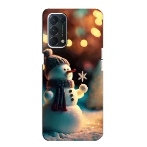 Чехлы на Новый Год OPPO A74 (Снеговик праздничный)