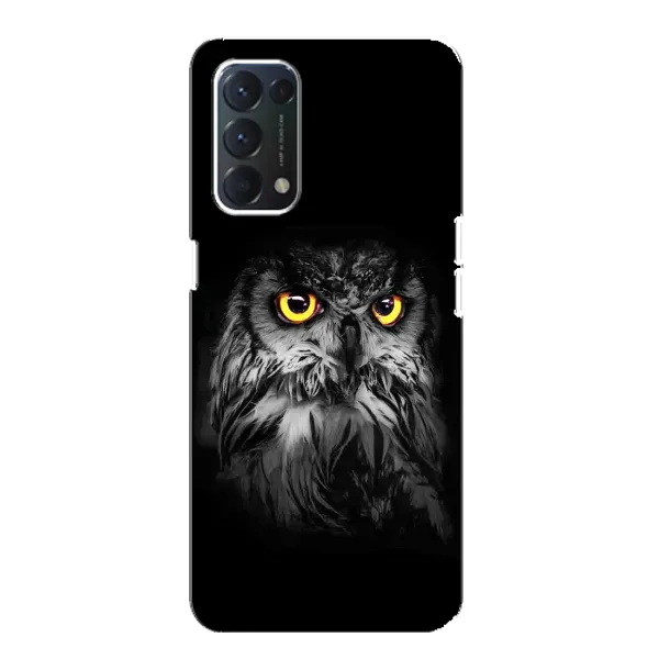 Чехол с рисунком «Сова на чёрном» для OPPO A74 Чехол с рисунком «Сова на чёрном» для OPPO A74