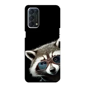 Силиконовый Чехол с Енотами на OPPO A74 (Стильный Енот)