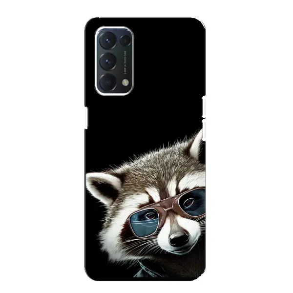Чехол с рисунком «Стильный Енот» для OPPO A74 Чехол с рисунком «Стильный Енот» для OPPO A74
