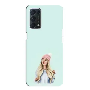 Силиконовый Чехол на OPPO A74 с картинкой Стильных Девушек (В шапке)