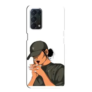 Силиконовый Чехол на OPPO A74 с картинкой Стильных Девушек (В зеленом)