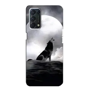 Чохол з Вовком на OPPO A74 (Вовк і місяць)