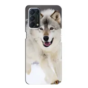 Чехол с Волком на OPPO A74 (Волк на снегу)