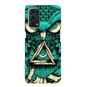 Чохли з принтом СОВИ для OPPO A74 (Зелена сова)