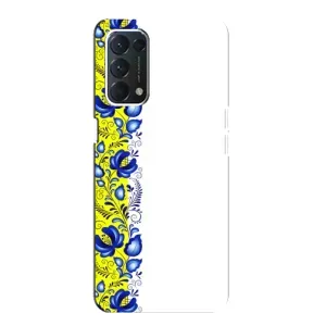 Силиконовый Чехол на OPPO A74 с картинкой Вышиванки (Желто-синяя вышиванка)