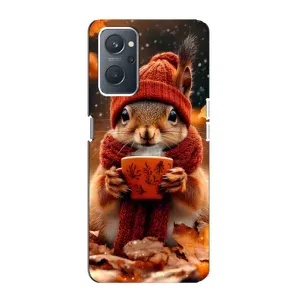 Друкований чохол 'Звірята з кавою' для Oppo A76 (Білка з кавою)