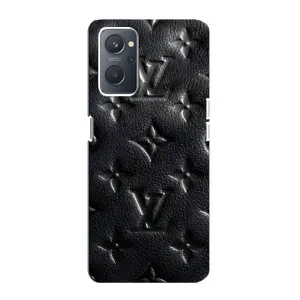 Текстурный Чехол Louis Vuitton для Оппо А76 (Черный ЛВ)