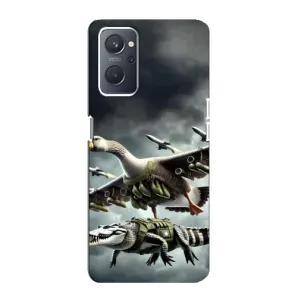 Чехол с мемами тралалело тралала для Oppo A76 (Гусини и крокодило)