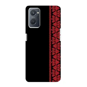 Силиконовый Чехол на Oppo A76 (Красная Вышиванка)