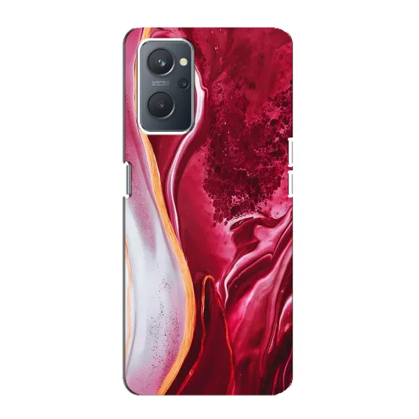 Чехол с рисунком «Красный мрамор» для OPPO A76 Чехол с рисунком «Красный мрамор» для OPPO A76
