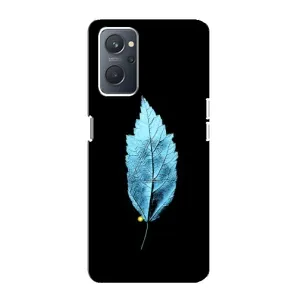 Чехол с картинками на черном фоне для Oppo A76 (Листочек)