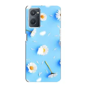 Чохол з Квітами для Oppo A76 (ромашки на блакитному)