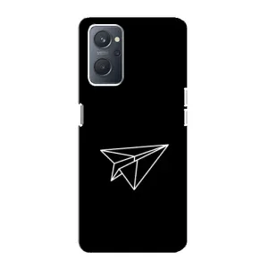Чехол с картинками на черном фоне для Oppo A76 (Самолетик)