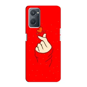 Чохол (Знак сердечка) для Oppo A76 (Сердечко на червоному)