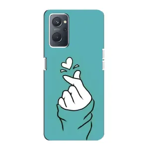Чохол (Знак сердечка) для Oppo A76 (Сердечко на бірюзовому)