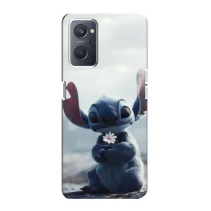 Чехол с рисунком Стич для OPPO A76 (Стич с цветочком)