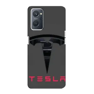 Силиконовый бампер с картинкой машины на Oppo A76 (Logo TESLA)