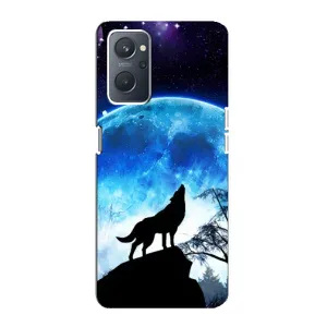 Чохол з Вовком на Oppo A76 (Виє на місяць)