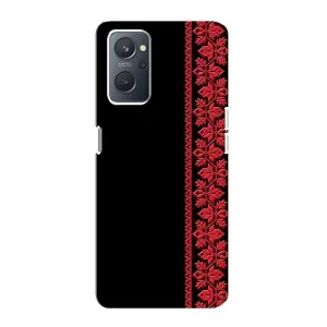 Силиконовый Чехол на Oppo A76 с картинкой Вышиванки (Вышиванка на черном)