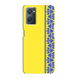 Силиконовый Чехол на Oppo A76 (Вышиванка на желтом)