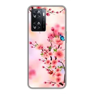 Чехол с принтом САКУРЫ на Oppo A77 (Бабочки на сакуре)