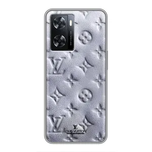 Текстурный Чехол Louis Vuitton для Оппо А77 (Белый ЛВ)