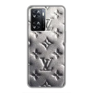 Текстурный Чехол Louis Vuitton для Оппо А77 (Бежевый ЛВ)