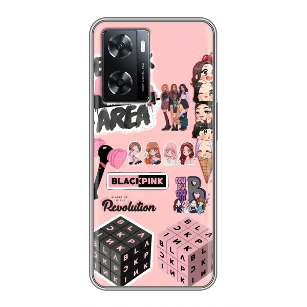 Чехол с рисунком «BLACK PINK коллаж» для OPPO A77