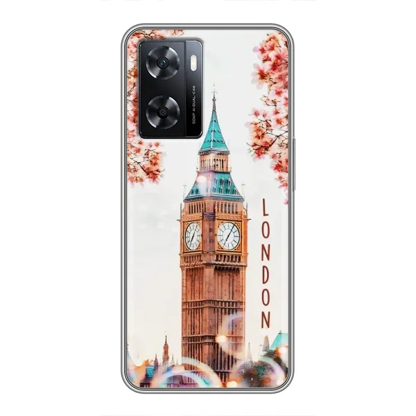 Чехол с рисунком «Часы Лондон» для OPPO A77