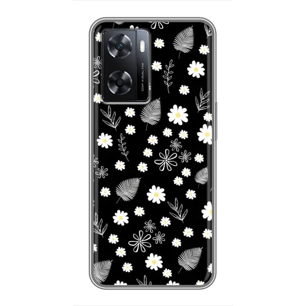 Чехол с рисунком «цветение на чорном» для OPPO A77