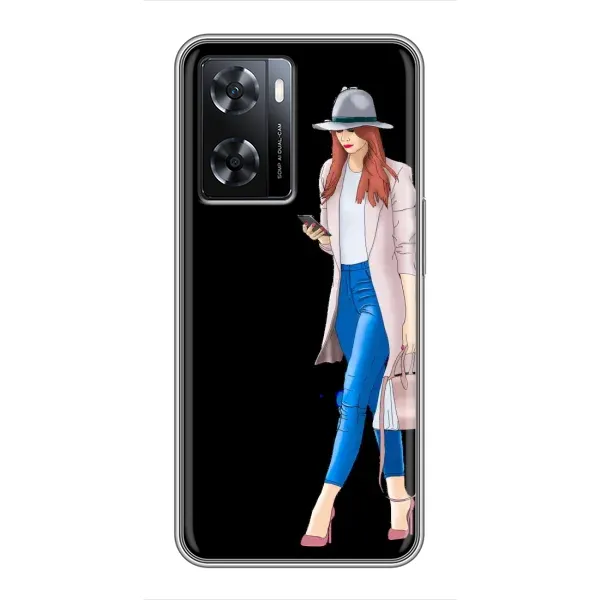 Чехол с рисунком «Девушка со смартфоном» для OPPO A77 Чехол с рисунком «Девушка со смартфоном» для OPPO A77