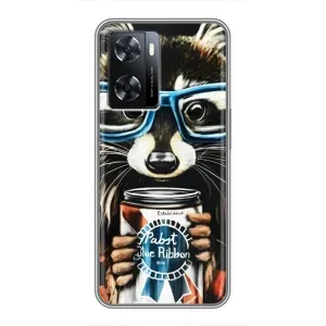 Силиконовый Чехол с Енотами на Oppo A77 (Енот в очках)