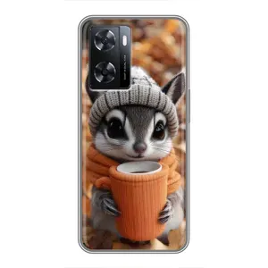 Печатный чехол «Зверята с кофе» для Oppo A77