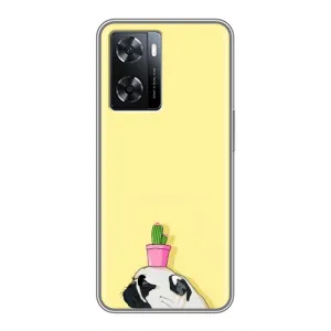 Бампер для Oppo A77 с картинкой "Песики" (Кактус на голове)