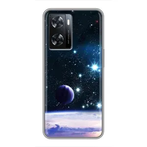 Чехол (ТПУ) с планетами на Oppo A77 (Космический вид)