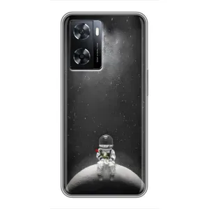 Силиконовый Чехол с принтом "Космонавты" на Oppo A77 (Космонавт романтик)