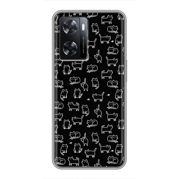 Чехол с рисунком «Котики на черном» для OPPO A77 Чехол с рисунком «Котики на черном» для OPPO A77