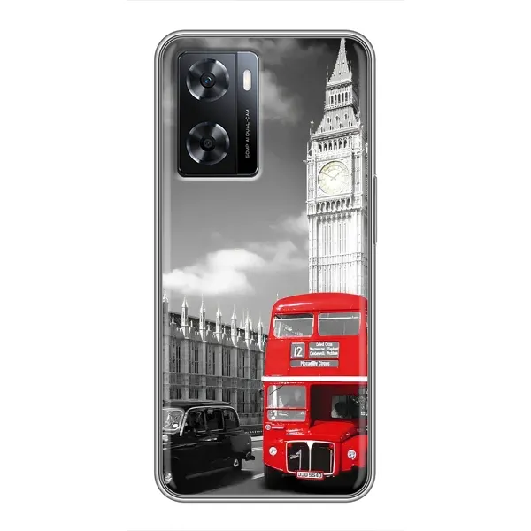 Чехол с рисунком «Красный автобус» для OPPO A77