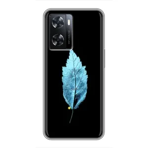 Чохол з картинками на чорному фоні для Oppo A77 (Листя)