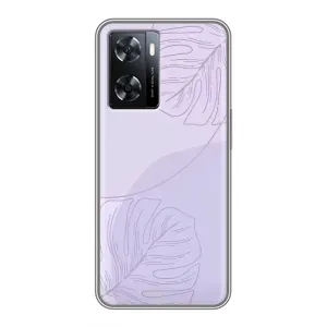 Чехол цветочный дизайн для Oppo A77 (Монстера фиолетовая)