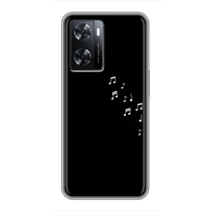 Чохол з картинками на чорному фоні для Oppo A77 (Ноти)