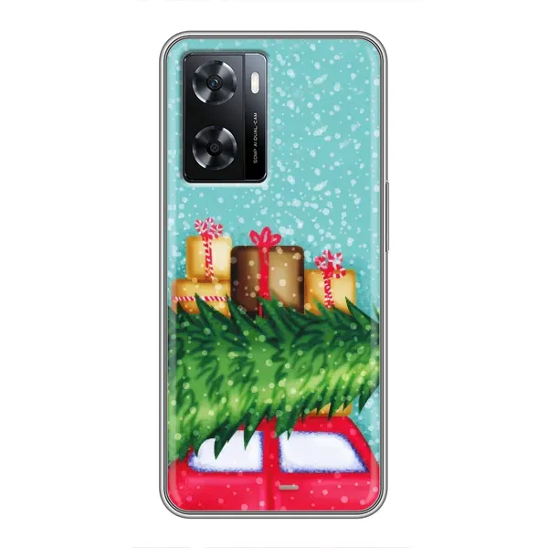 Чехол с рисунком «Новогодние подарки» для OPPO A77