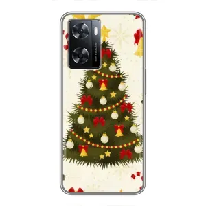Чехол Новогодняя Елка на Oppo A77 (Новогодний принт)